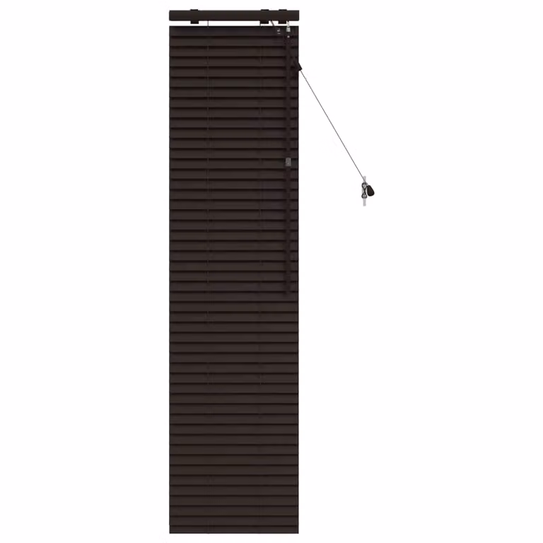 Persiana veneciana de madera vidaXL en marrón oscuro, An: 160 cm, Al: 40 cm, con lamas de 35 mm