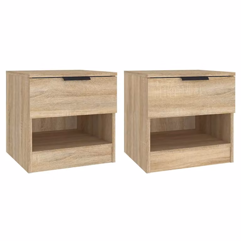 Set de 2 mesitas de noche modernas vidaXL de madera en color roble sonoma