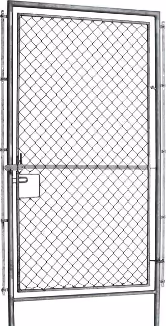 Puerta de vaivén AQUAGART para cercas de caza y pasto, malla de alambre anudado de acero galvanizado, color plata, Ancho: 100 cm, Altura: 200 cm