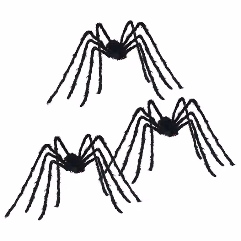 Set de 3 Decoraciones de Arañas de Halloween vidaXL, Color Negro, 200 cm