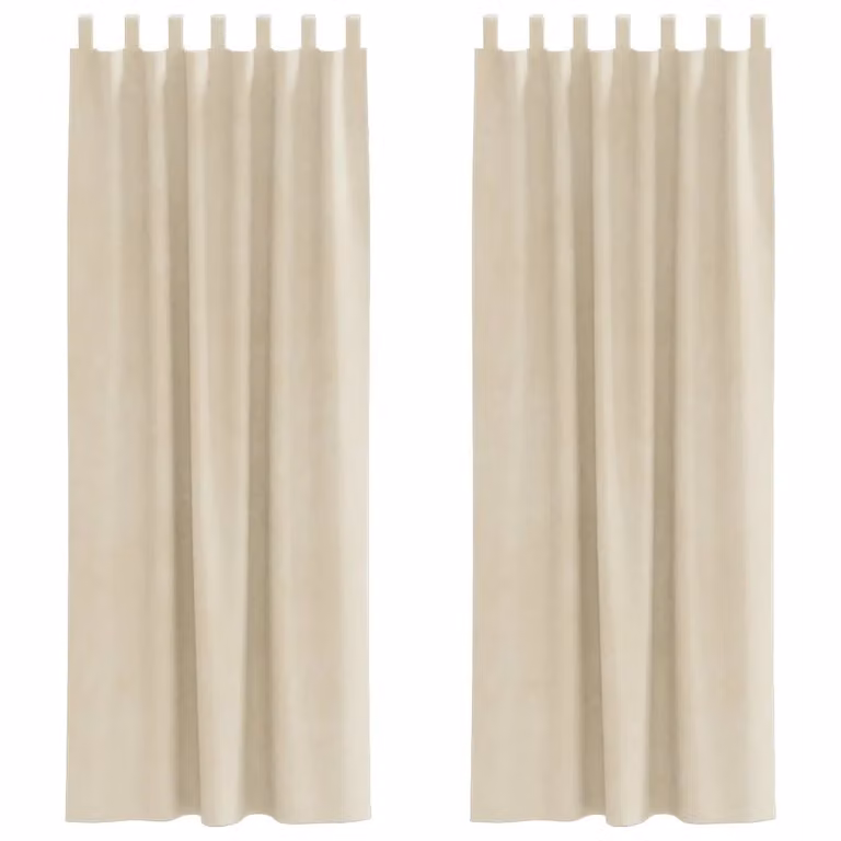 Set de 2 cortinas blackout de terciopelo vidaXL en color beige, An/Al: 140 x 260 cm