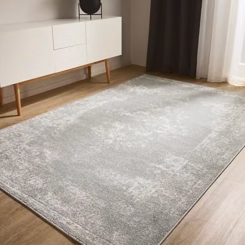 Alfombra Benuta Basic SIA de estilo vintage y diseño abstracto en color topo, An/P: 200 x 300 cm