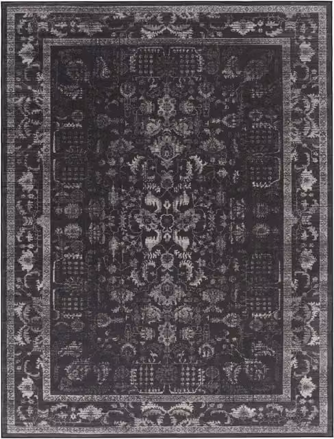 Alfombra lavable Sami de estilo vintage y oriental en color antracita, An: 160 cm, Al: 220 cm