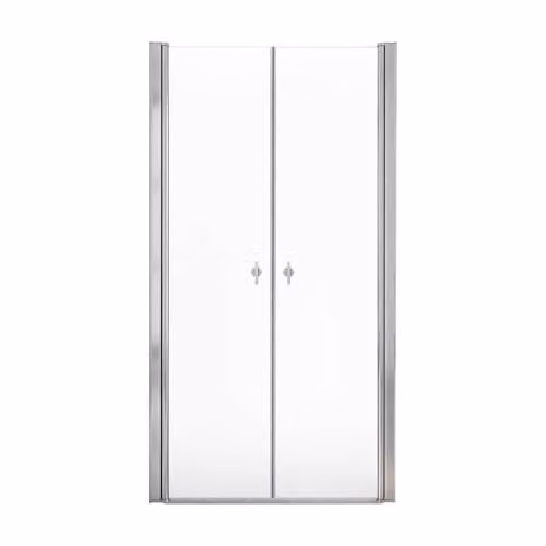 Cabina de ducha LAVEA Home Deluxe de cristal transparente con revestimiento easy clean, diseño rectangular para nicho y puerta batiente, An: 130 cm, Al: 195 cm