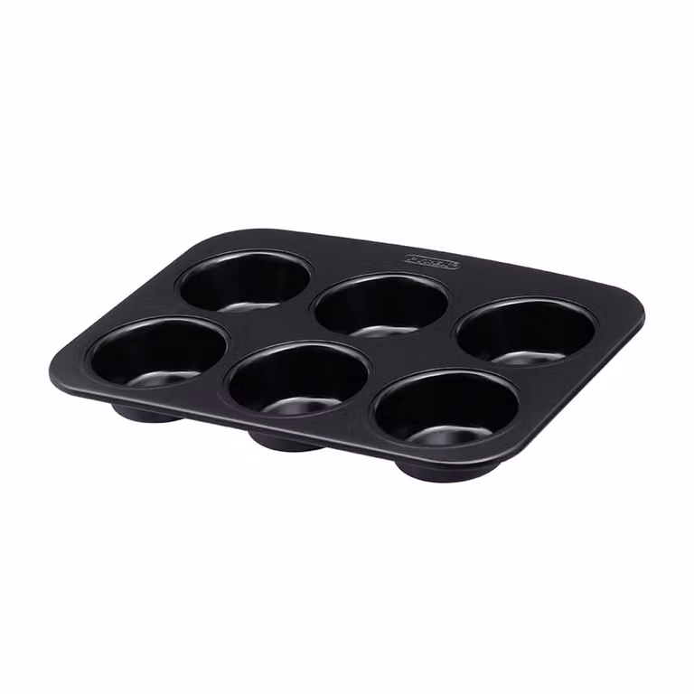 Bandeja para 6 magdalenas Pyrex Glide de acero al carbono negro con antiadherente