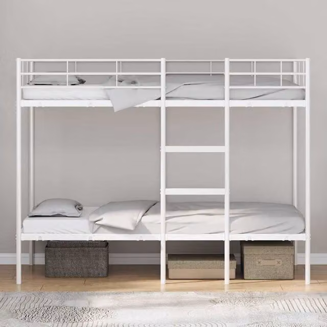Litera de dos niveles SYFAX en metal color blanco para niños An/P/Al: 100 x 200 x 195,5 cm