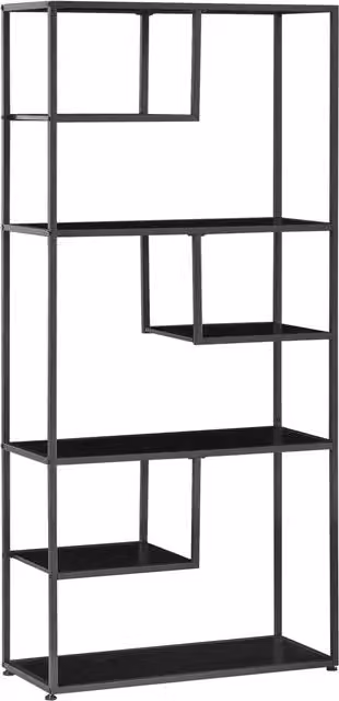 Biblioteca estantería de almacenamiento HOMCOM de 7 niveles con estilo industrial y marco de acero en color negro An/P/Al: 83 x 34 x 180 cm