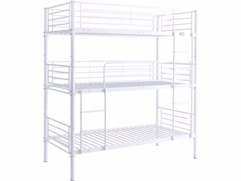 Cama litera infantil de metal Habitat et Jardin en color blanco An/P/Al: 200 x 97,5 x 215 cm