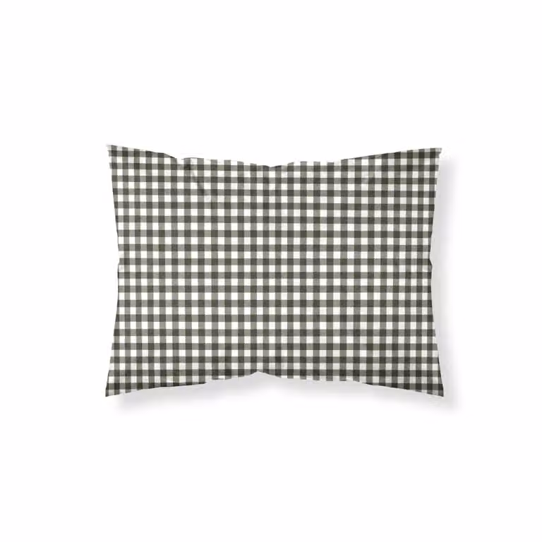 Funda de almohada MUARÉ de algodón con diseño vichy navideño en color verde, 80 x 80 cm