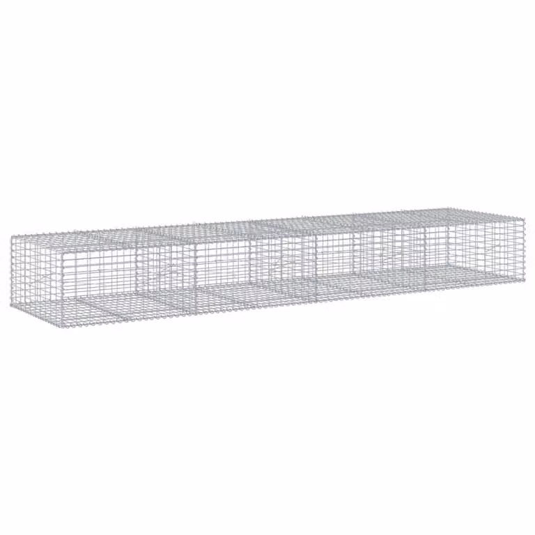 Cesta de gaviones vidaXL de hierro galvanizado color plata An/P/Al: 400 x 100 x 50 cm