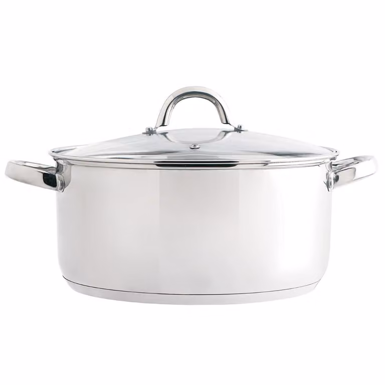 Cacerola de acero inoxidable Ottawa Quid con tapa de cristal, color plata, Diámetro: 26 cm