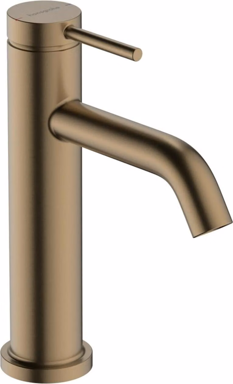 Grifo monomando para lavabo Hansgrohe Tecturis S 110 con vaciador automático y tecnología de ahorro de agua en acabado bronce cepillado