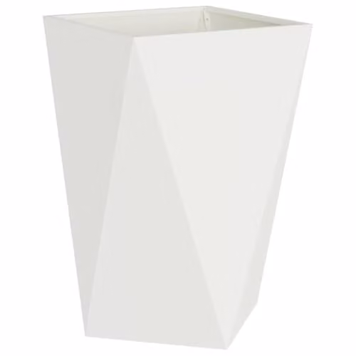 Jardinera moderna para exterior Helloshop26 de acero blanco con base integrada An/P/Al: 50 x 50 x 75 cm