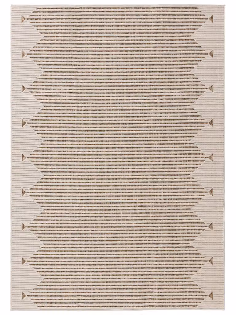 Alfombra Benuta para exterior e interior con diseño geométrico moderno en color beige, An/P: 240 x 350 cm
