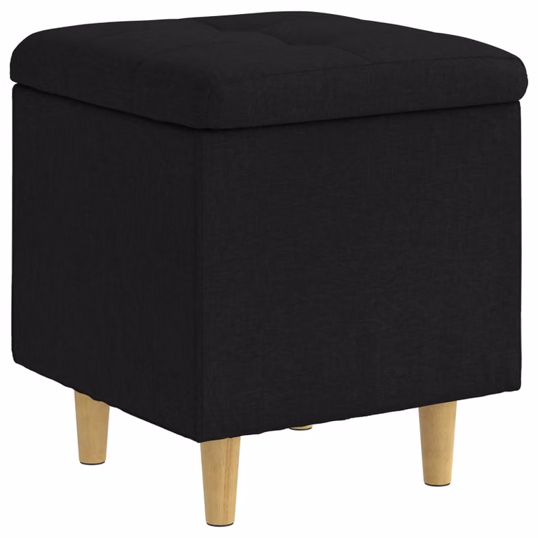 Ottoman con almacenamiento vidaXL en color negro y tela, An/P/Al: 40 x 40 x 45 cm