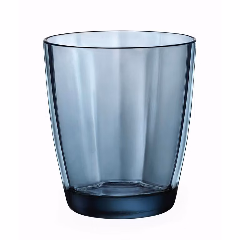 Set de 6 vasos bajos Pulsar de Bormioli Rocco en vidrio azul de 30,5 cl