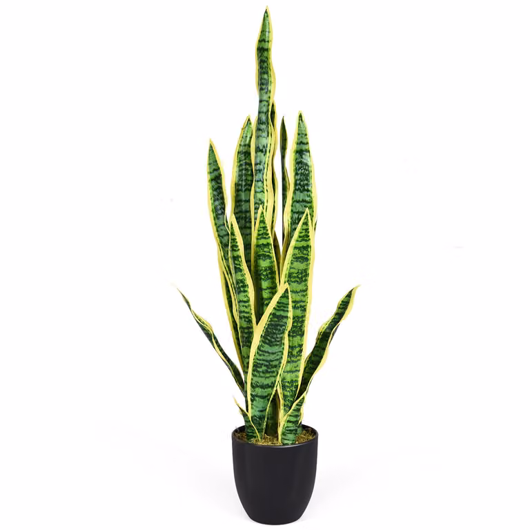 Árbol de planta artificial verde Costway con maceta para decoración de interiores de 90 cm