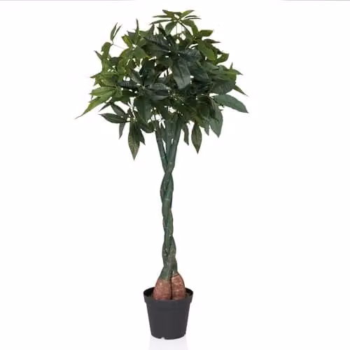 Planta artificial Pachira verde hjh OFFICE con macetero de 160 cm de altura