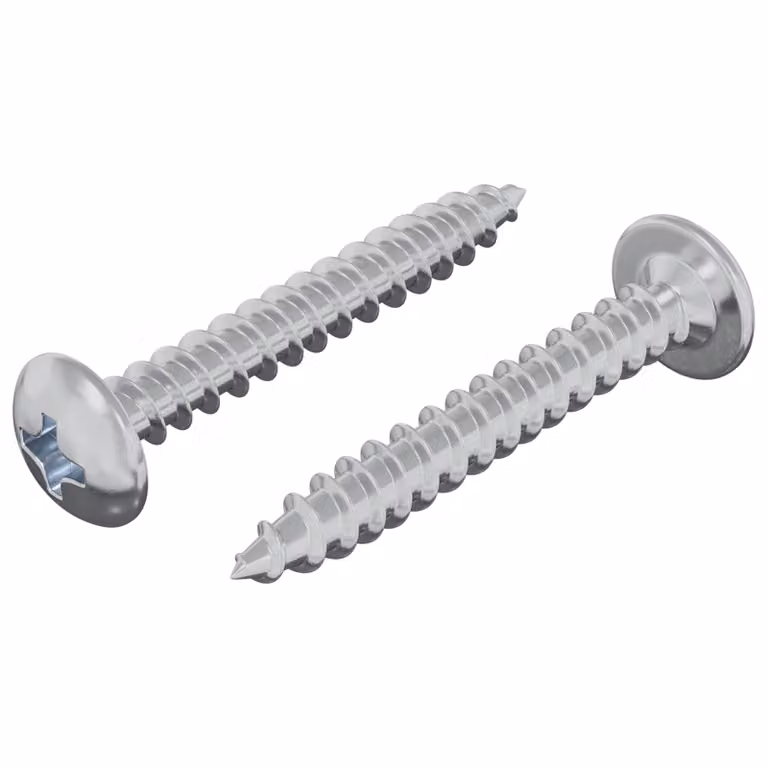 Pack de 2 tornillos de madera vidaXL de acero inoxidable plateado M4 x 28 mm con punta autodrilling y cabeza Phillips