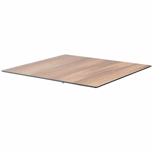 Mesa de comedor Oviala de madera y metal en color marrón roble con base de columna central, An/P: 70 x 70 cm, Al: 73 cm