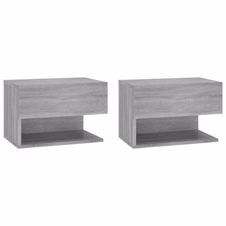 Set de 2 mesitas de noche de pared vidaXL en color gris sonoma para tu dormitorio