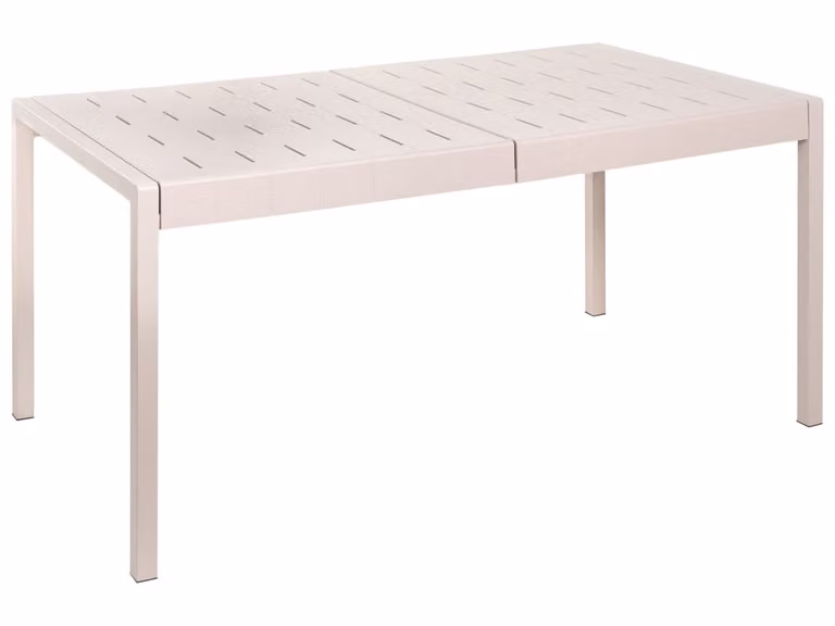 Mesa de comedor extensible Beliani de diseño moderno en color beige para jardín o terraza