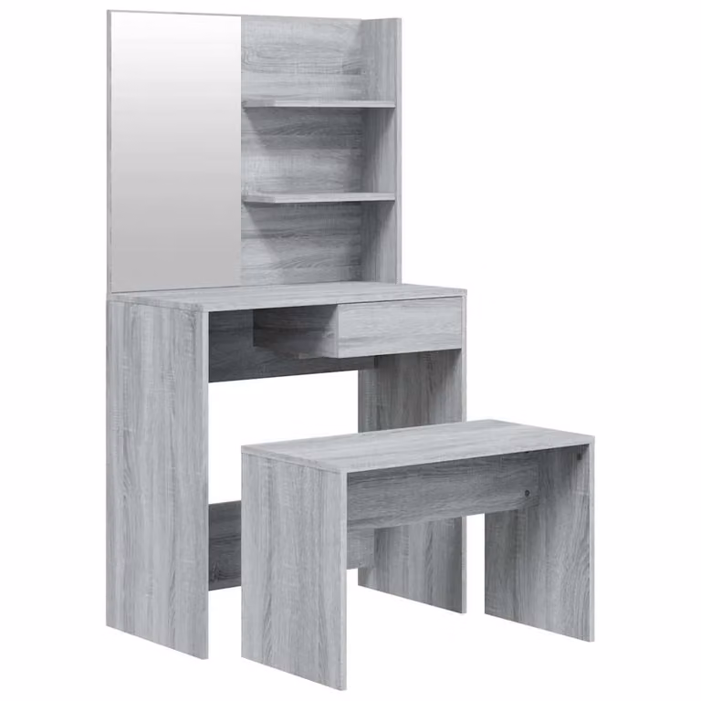 Juego de tocador vidaXL moderno en color gris sonoma, An/P/Al: 74,5 x 40 x 141 cm