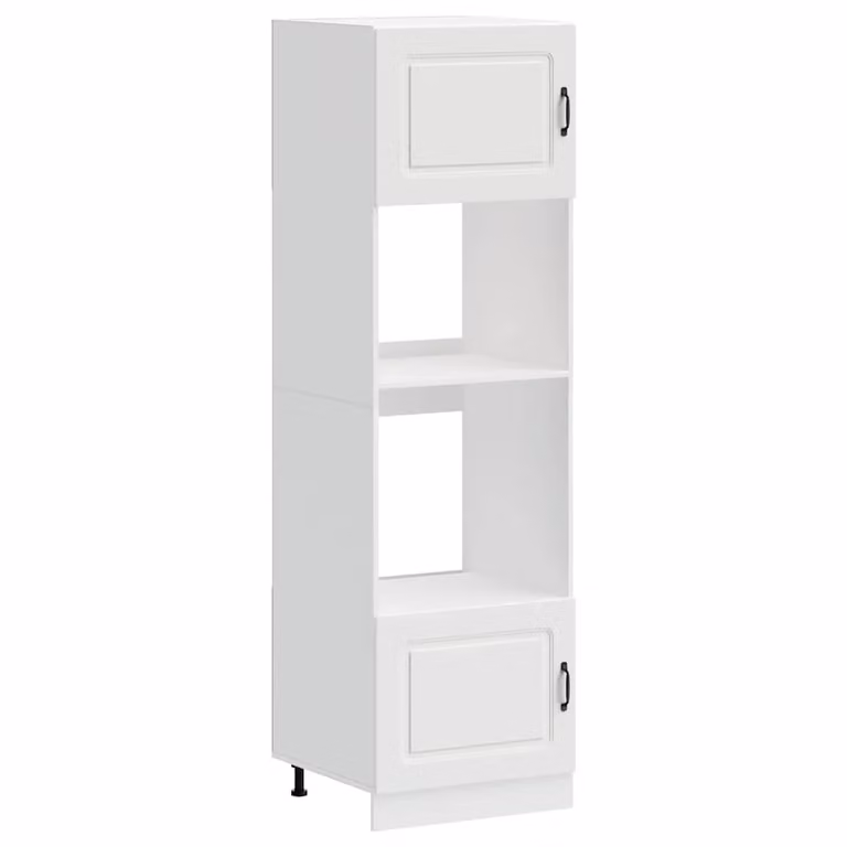 Set de 2 armarios para horno Kalmar de vidaXL en color blanco mate y madera de ingeniería MDF para cocina