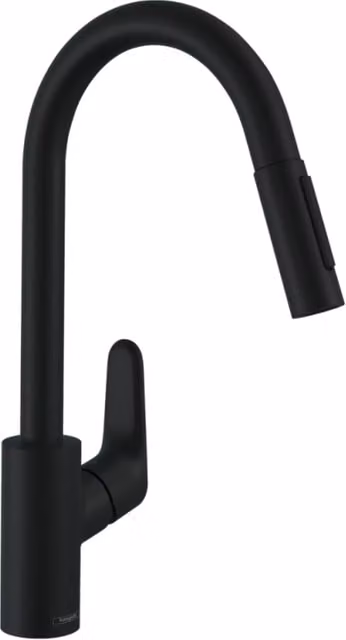 Grifo de cocina monomando Hansgrohe Focus M41 240 con ducha extraíble de 2 chorros en negro mate