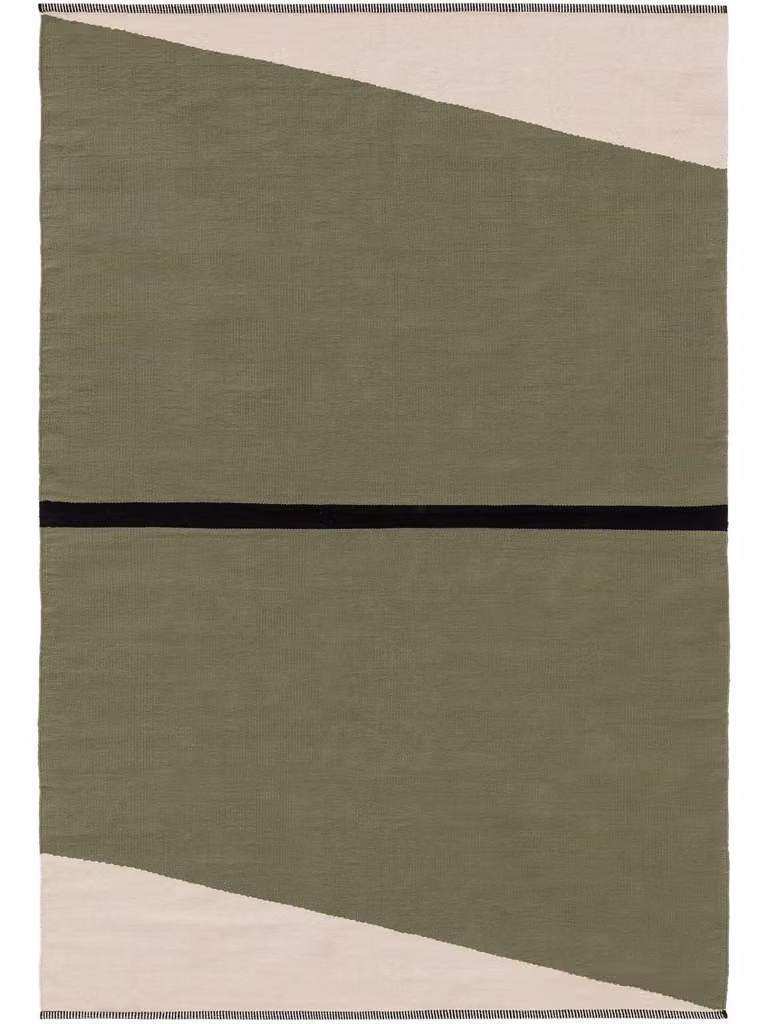 Alfombra de algodón Benuta con diseño abstracto en color verde, An/P: 200 x 300 cm
