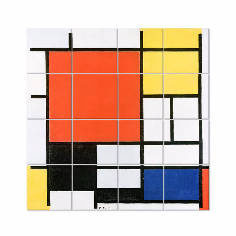 Panel Decorativo Abstracto Composición Con Plano Rojo Piet Mondrian de Legendarte An x Al: 200 x 200 cm