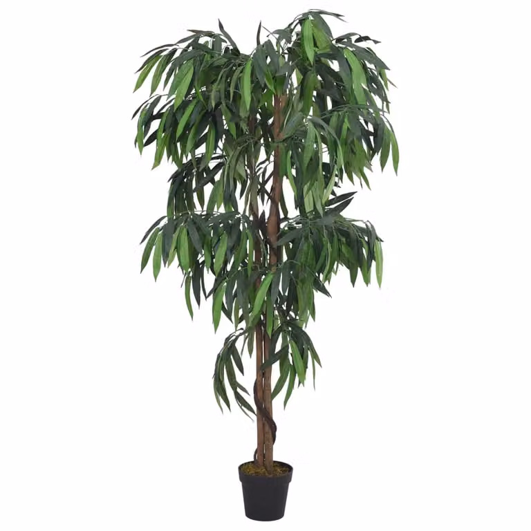 Árbol de mango artificial verde vidaXL con 300 hojas, Altura: 80 cm