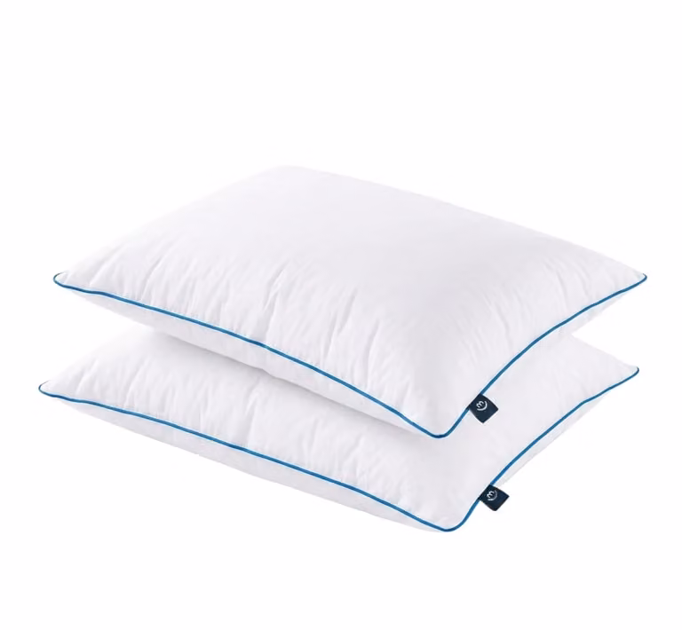 Almohada Morhea blanca de algodón y poliéster, transpirable y antibacteriana, An/P/Al: 70 x 50 x 5 cm