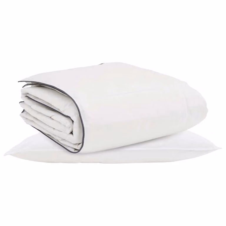 Set de 2 piezas vidaXL de Edredón de Invierno y Almohada en Blanco con Relleno de Plumas de Pato