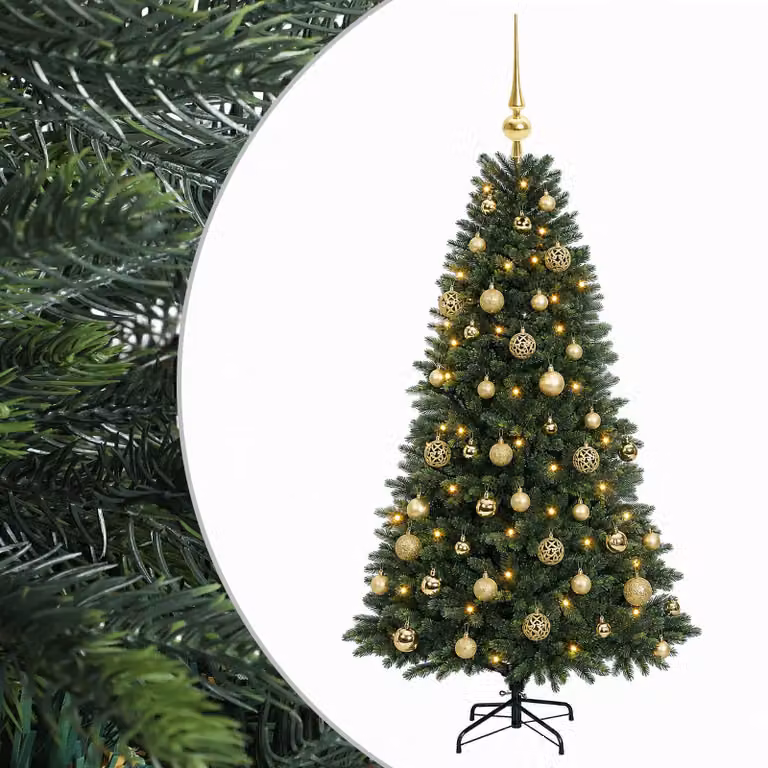 Árbol de Navidad Artificial vidaXL Verde con 150 LED de Luz Blanca Cálida y Altura: 150 cm