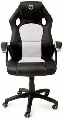Silla gaming Nacon ergonómica con altura regulable en blanco y negro