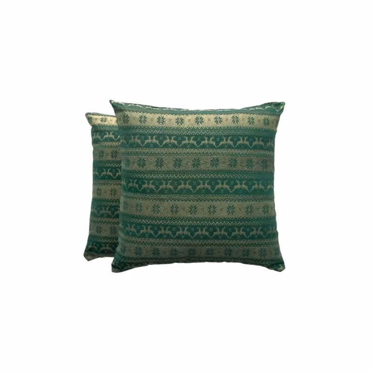Lote de 2 fundas de cojín navideñas Gamusi de algodón en color verde, An/An/Al: 45 x 45 x 45 cm