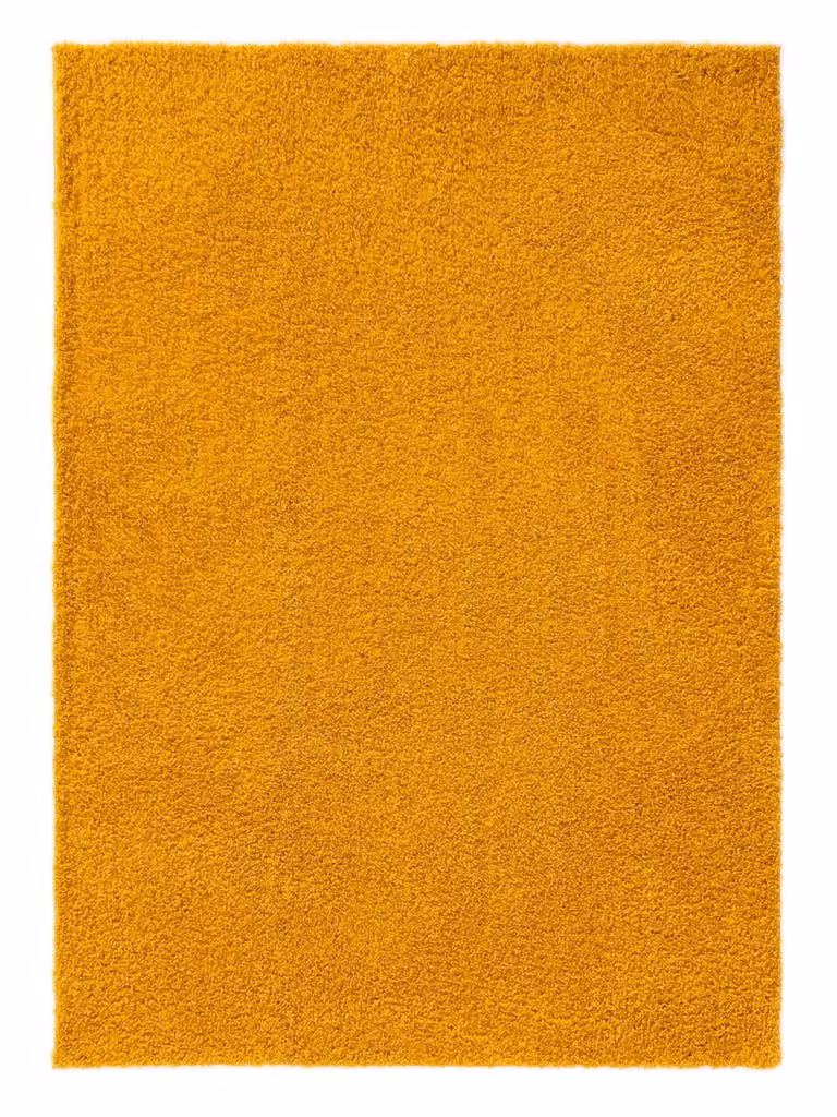 Alfombra Benuta de pelo largo en color amarillo, diseño moderno y rectangular, An/P: 200 x 290 cm