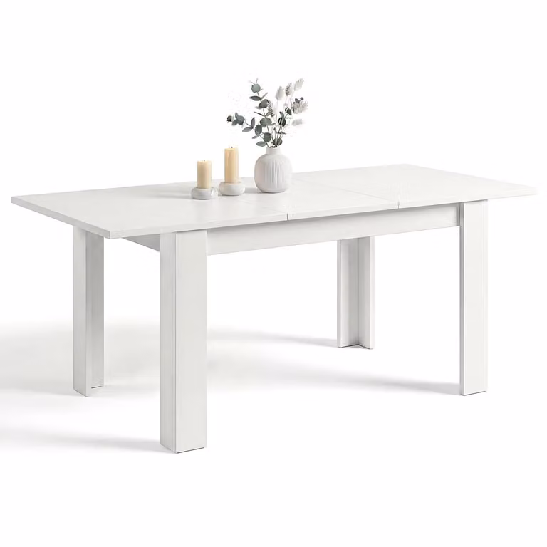 Mesa de comedor extensible Sira de DUEHOME con sistema de ala de mariposa y acabado mate en MDF laminado, An/P/Al: 140-190 x 90 x 78 cm