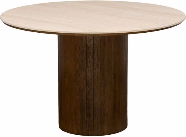 Mesa de comedor redonda Auren de Atmosphera en color beige para 4 personas, Diámetro: 120 cm, Altura: 75 cm