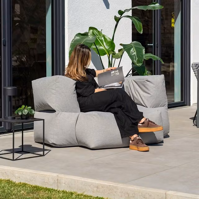 Saco de exterior Home Deluxe HEAVEN gris claro para jardín, terraza o balcón, An/P/Al: 152 x 100 x 100 cm