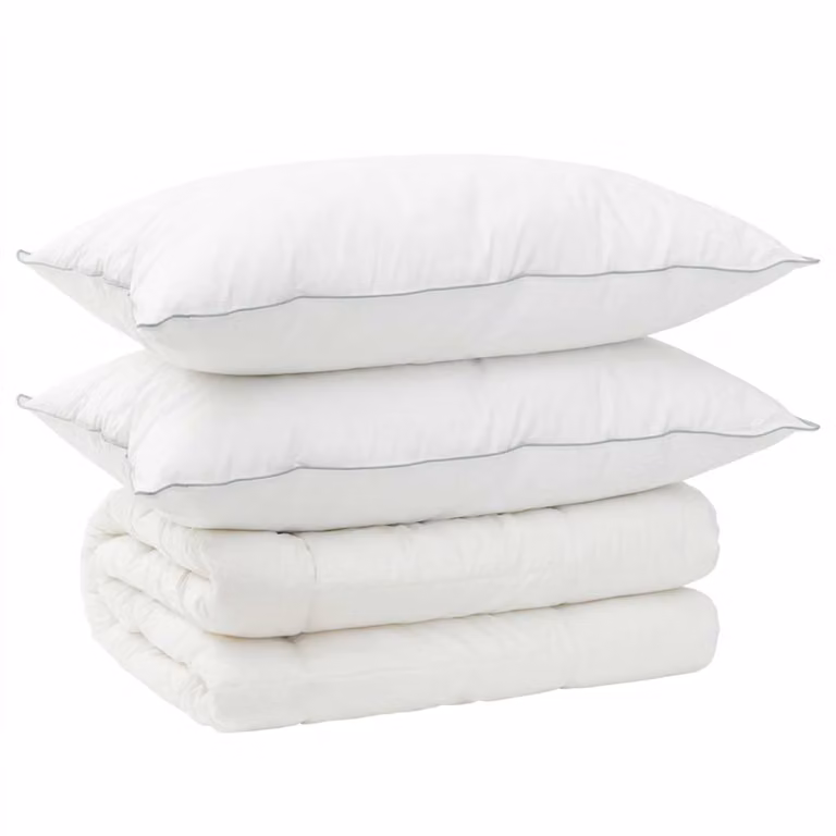 Juego de edredón y almohada de 3 piezas vidaXL de 4 estaciones en color blanco con lana y microfibra, An/P/Al: 240 x 220 cm