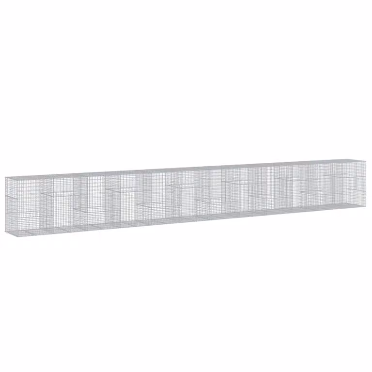 Cesta gaviones con cubierta de hierro galvanizado color plata vidaXL An/P/Al: 1200 x 100 x 150 cm