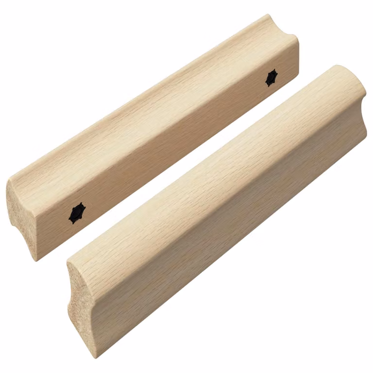 Set de 2 barras de madera de mango vidaXL en color madera natural, An/P/Al: 13 x 3 x 3 cm