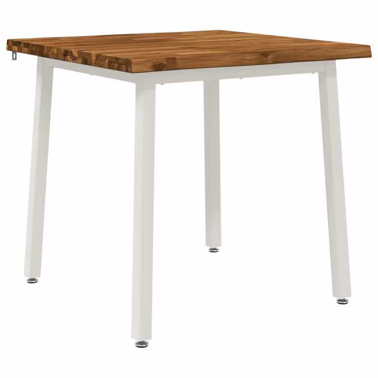 Mesa de comedor vidaXL de madera de acacia con borde natural y diseño moderno, An/P/Al: 60 x 55 x 75 cm