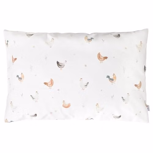 Funda de almohada de satén de algodón mako reversible Sevira Kids para niños, diseño de animales, An/P: 35 x 40 cm
