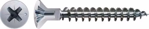 Tornillo Spax para madera con cabeza plana y orificio para tapón, sistema Pozidriv, acabado zincado, Diámetro: 4.5 mm, Largo: 30 mm