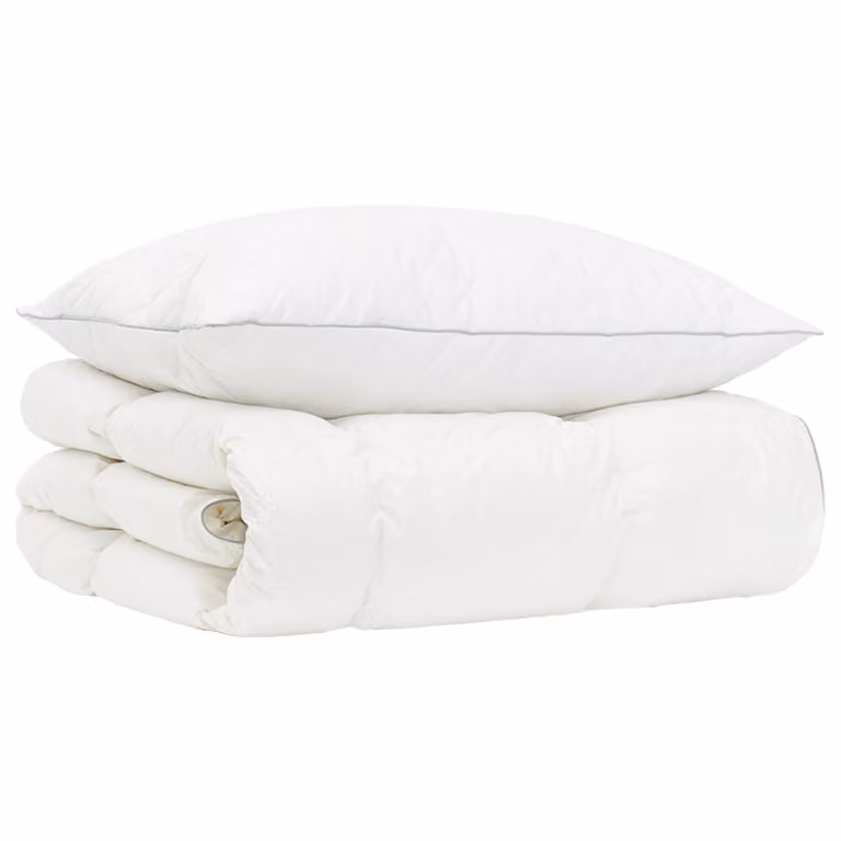 Juego de 2 edredones vidaXL FULDA de plumón de ganso blanco para invierno, An x An: 152 x 203 cm