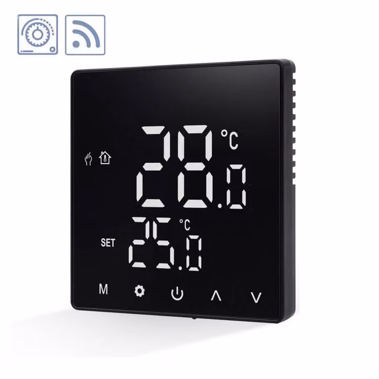 Termostato digital LEDBOX con conexión WiFi y Zigbee en color negro