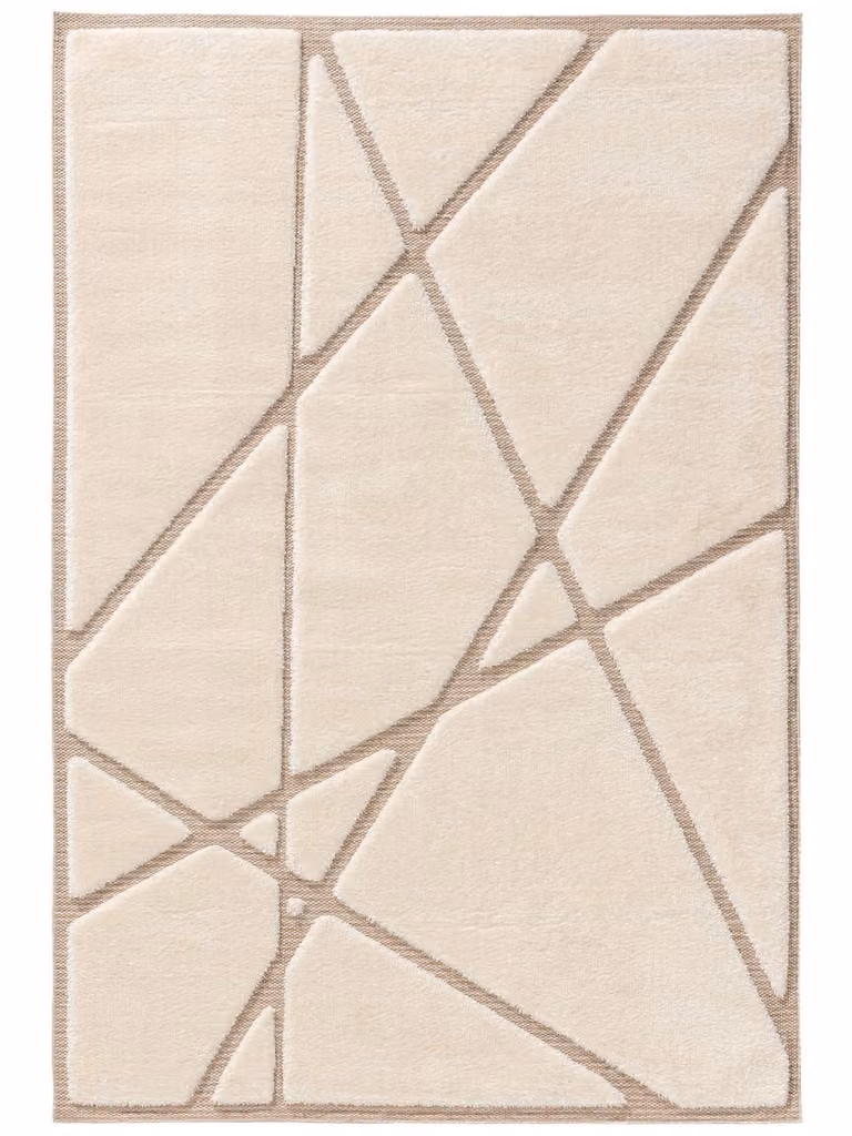 Alfombra rectangular moderna Benuta en color beige de 160 x 230 cm